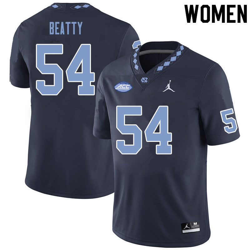 Women #54 A.J. Beatty North Carolina Tar Heels College Football Jerseys Sale-Black